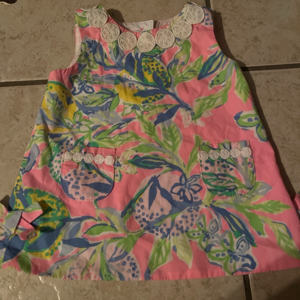 Lilly Pulitzer baby 3-6m  Pink and Blue Floral Dress